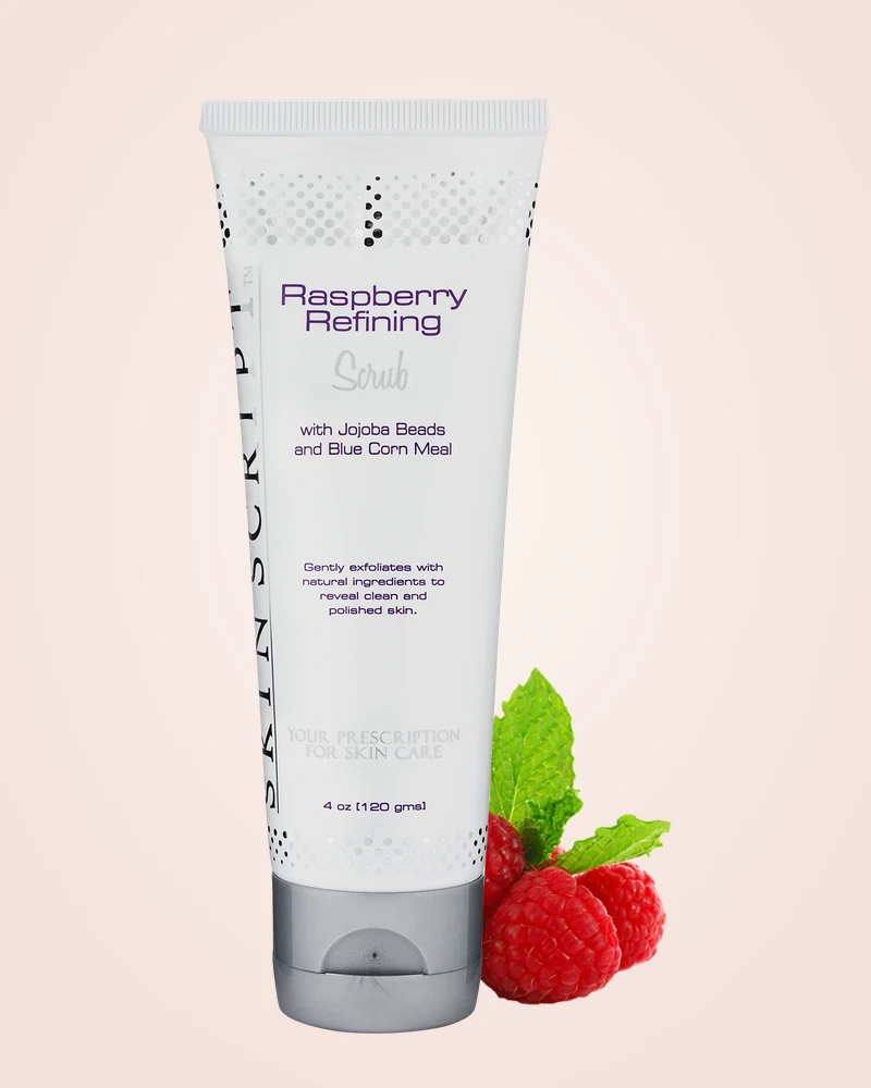 Skin Script Raspberry Refining Scrub with fresh raspberries